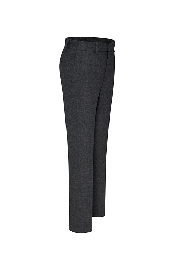 Зауженные брюки со стрелками, темно-серый меланж