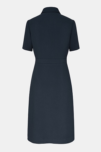 Платье на молнии с коротким рукавом, темно-синее