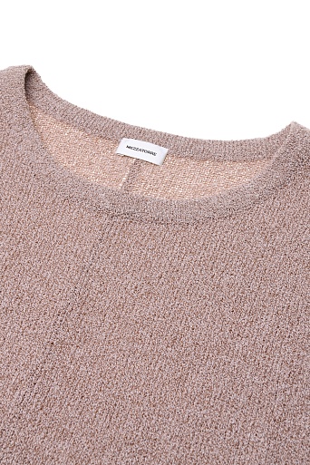 Трикотажный топ из букле, бежевый