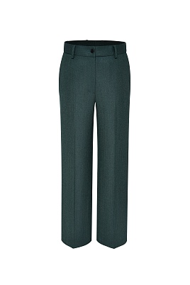 Прямые костюмные брюки в елочку, темно-серый