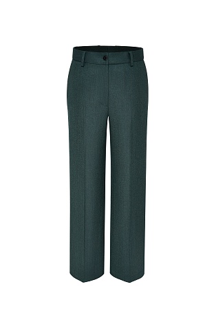 Прямые костюмные брюки в елочку, темно-серый