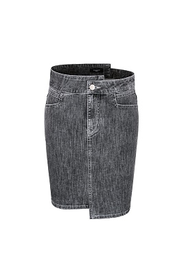 Серая джинсовая мини-юбка