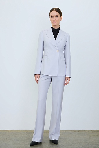 Прямые брюки из шерсти, светло-серые ANNIKA