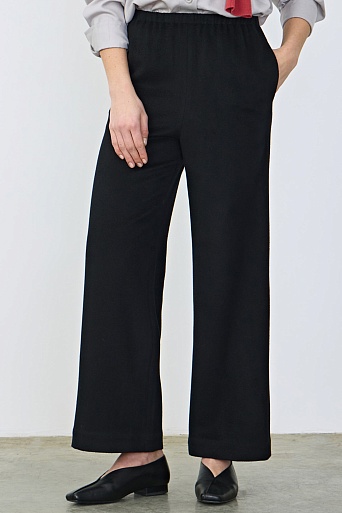 Кашемировые брюки свободного кроя, черные