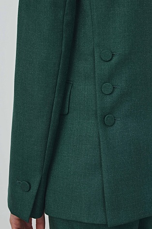 Удлиненный жакет на одной пуговице, изумрудный Gretta