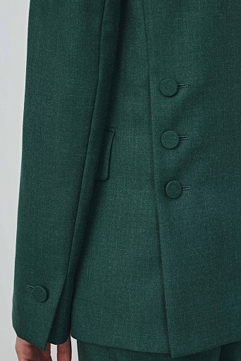 Удлиненный жакет на одной пуговице, изумрудный