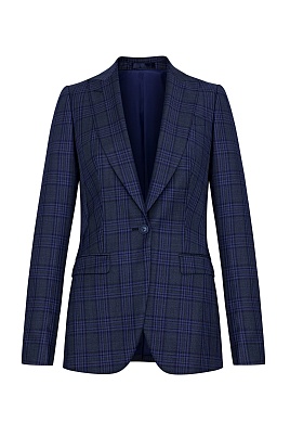 Синий жакет в широкую клетку SMOKING (PEAK LAPEL)