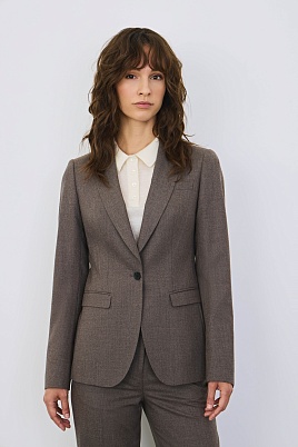 Приталенный жакет с кашемиром, серо-коричневый MIRA