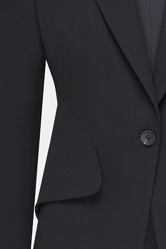Жакет с фигурными лацканами, черный