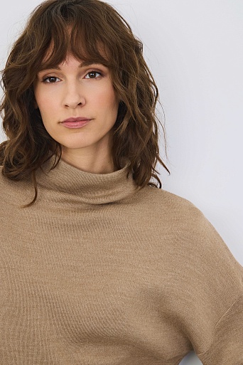 Трикотажный костюм из шерсти, песочный