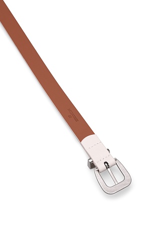 Кожаный ремень, молочный