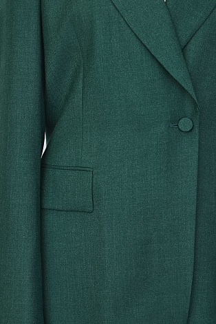 Удлиненный жакет на одной пуговице, изумрудный