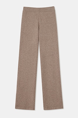 Свободные трикотажные брюки с кашемиром, светло-коричневые