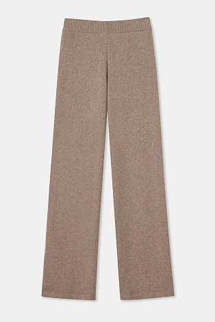 Свободные трикотажные брюки с кашемиром, светло-коричневые