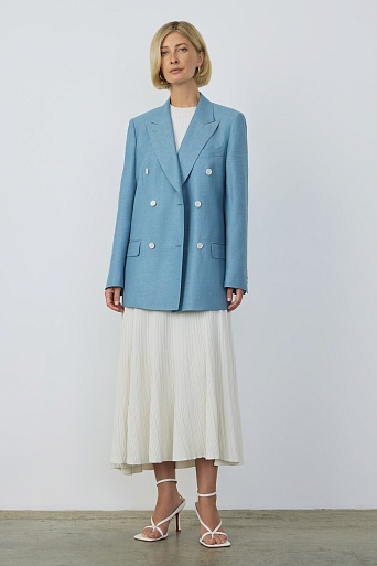 Двубортный пиджак, цвет голубой KINSLEY
