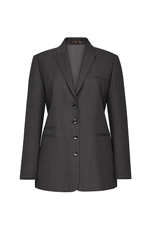 Жакет на пуговицах, темно-серый меланж