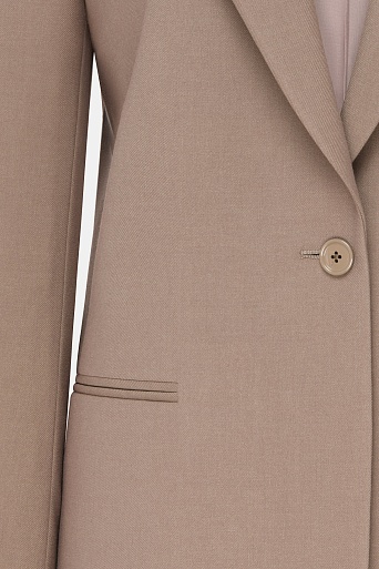 Удлиненный жакет на одной пуговице, цвет какао MILA