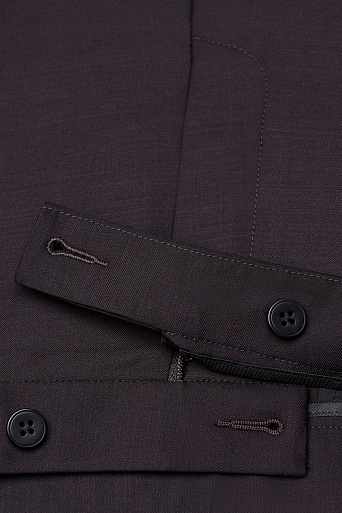 Зауженные костюмные брюки из шерсти, темный шоколад