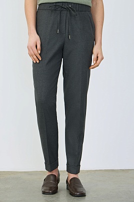 Зауженные брюки на кулиске, серый меланж Lorena