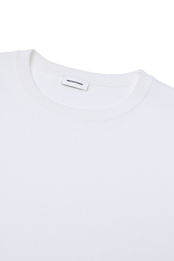 Трикотажный топ с коротким рукавом, белый