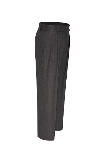 Костюмные брюки с защипами, темно-серые