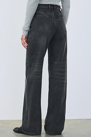 Джинсы клеш, темно-серые