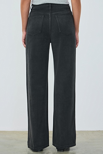 Свободные прямые джинсы, темно-серые 
