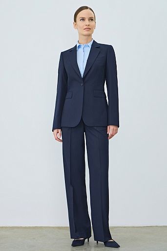 Костюмный жакет на одной пуговице, темно-синий KARLA