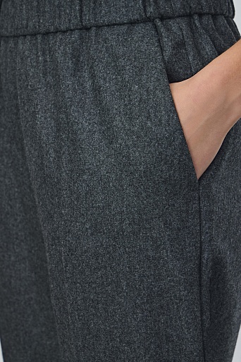 Зауженные брюки-джоггеры, темно-серые меланж