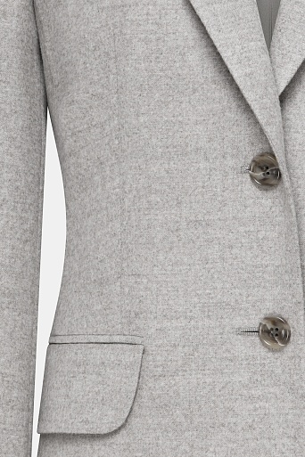 Приталенный жакет из шерсти с кашемиром, серо-бежевый