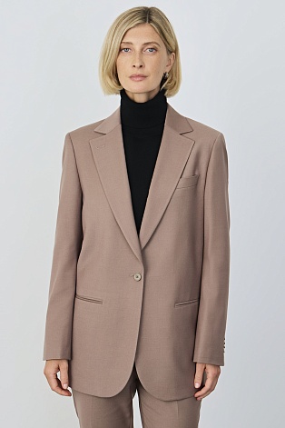 Удлиненный жакет на одной пуговице, цвет какао MILA