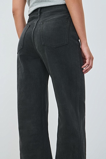 Свободные прямые джинсы, темно-серые 