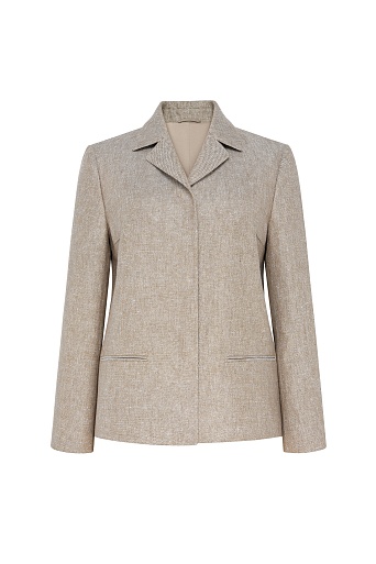 Куртка-жакет изо льна, бежево-коричневый меланж