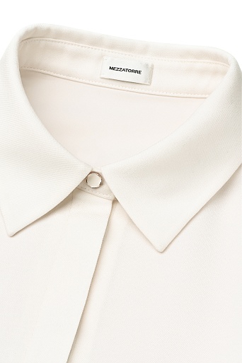 Легкое платье-рубашка, молочное