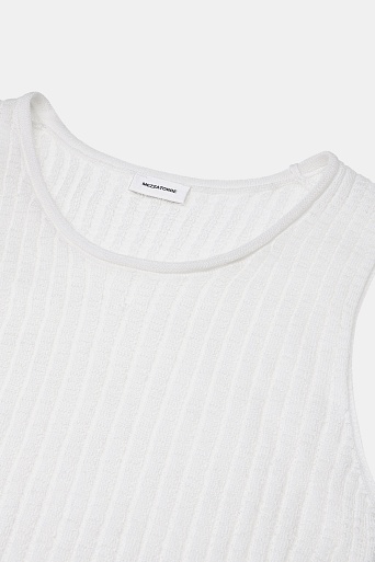 Топ без рукавов с рваным эффектом, белый 