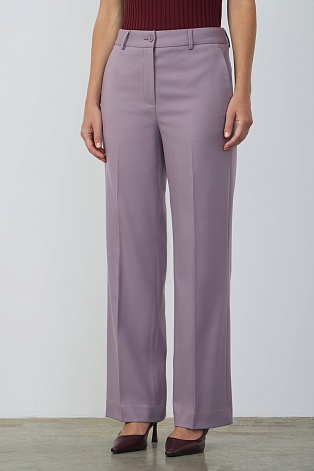 Прямые брюки со стрелками, цвет фиолетовый MARIA