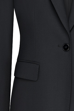 Жакет на одной пуговице, черный