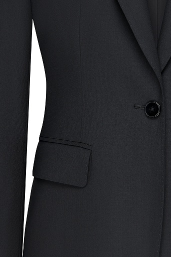 Жакет на одной пуговице, черный