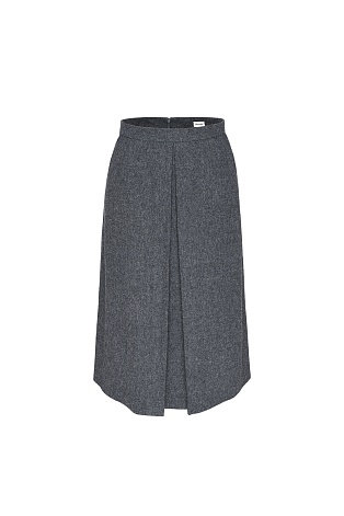 Юбка со складкой, серая