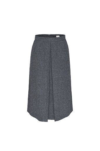 Юбка со складкой, серая