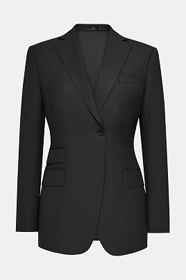 Приталенный жакет с декоративной складкой, черный Ava