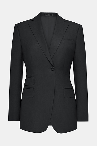 Приталенный жакет с декоративной складкой, черный Ava