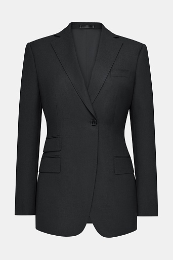 Приталенный жакет с декоративной складкой, черный Ava