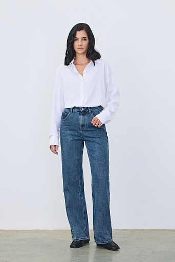 Прямые джинсы, темно-голубые