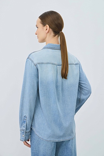 Джинсовая рубашка из тенселя, голубая