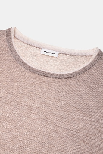 Двойной трикотажный топ, бежево-молочный