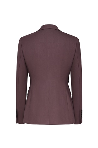 Жакет на пуговице с декоративными карманами, винный