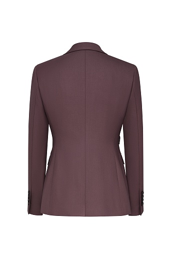 Жакет на пуговице с декоративными карманами, винный