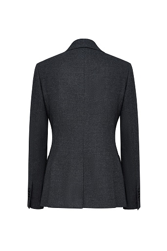 Жакет на двух пуговицах, темно-серый меланж