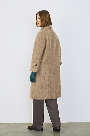 Кашемировое пальто, песочное